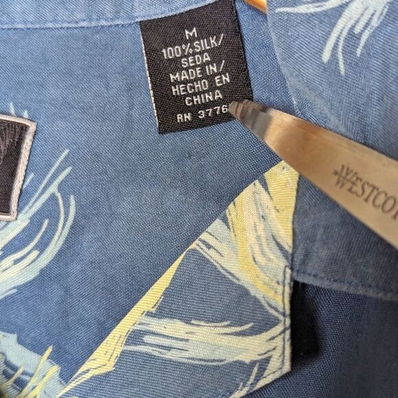 Ocean Pacific Menswear Washable Silk Blue Button Down Shirt Sleeve Shirt  M - Picture 4 of 10
